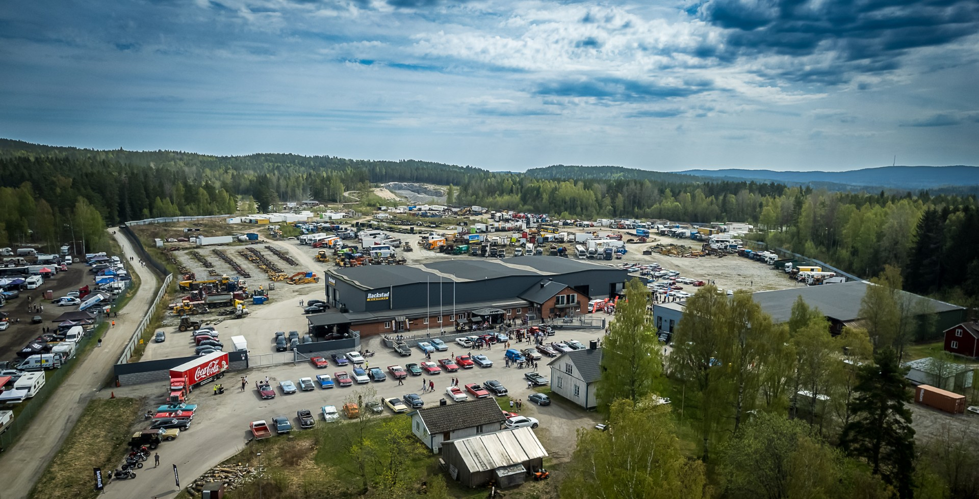 Flygfoto över Rackstad Bil & Delars anläggning