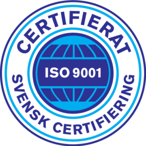 ISO 9001 certifierat av Svensk Certifiering